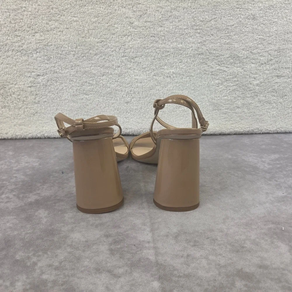 Sam Edelman Kia Block Heel Sandals Rose Nude Leather Ankle Strap Womens SZ11 M
